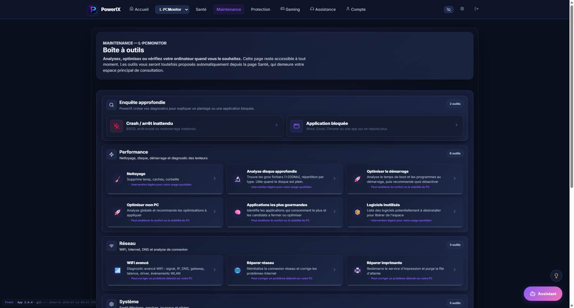 PowerIX maintenance toolbox