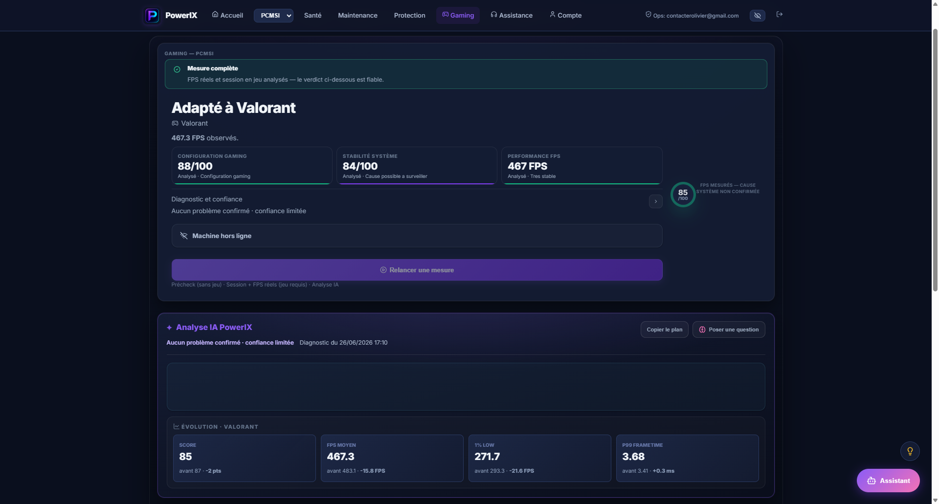 PowerIX gaming analysis for Valorant